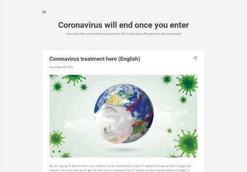 لقطة شاشة لموقع coronavirusexpired
بتاريخ 26/11/2020
بواسطة دليل مواقع الدليل