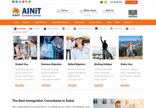 لقطة شاشة لموقع AINiT - immigration Consultants - Education Consultant in Dubai
بتاريخ 17/12/2020
بواسطة دليل مواقع الدليل