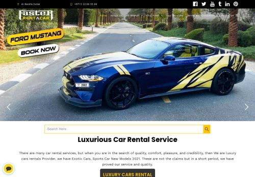 لقطة شاشة لموقع Faster Rent a Car Dubai | Cheap, Luxury, Exotic, & Sports Cars | Luxury Car Rental Service
بتاريخ 10/02/2021
بواسطة دليل مواقع الدليل