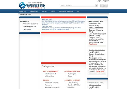 World Web Rank Directory